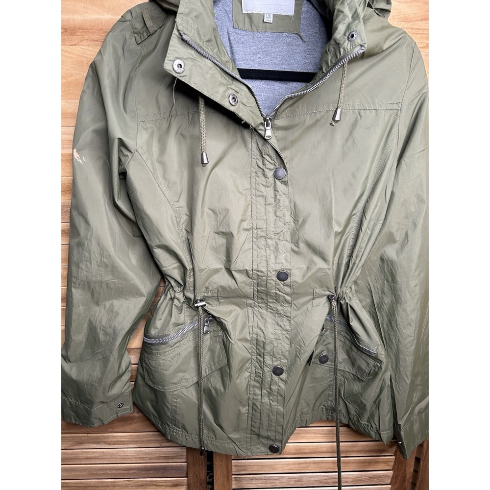 Women's/Girls Snobbish Collection, Green Hooded Jacket Windbreaker Sz L Rain Cap